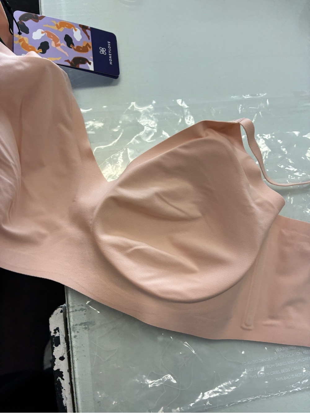 Honeylove Silhouette Wireless Bra Woman's Sz L  38 B/C Blush Shaping Comfort - Picture 10 of 15